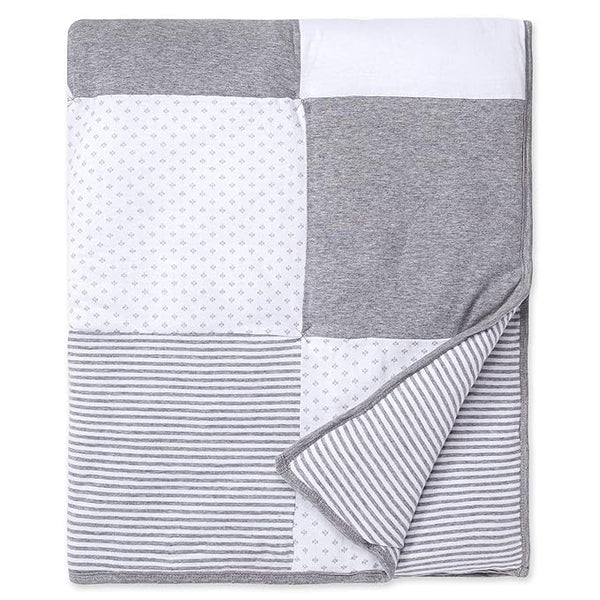 Burt's Bees Baby Dottie Bee Reversible Quilt, Heather Grey