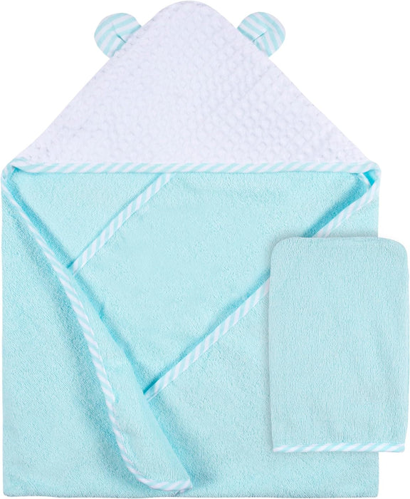 Gerber 2-Pack Baby Neutral Hooded Towel And Washcloth Mitt Set - Little Animals
