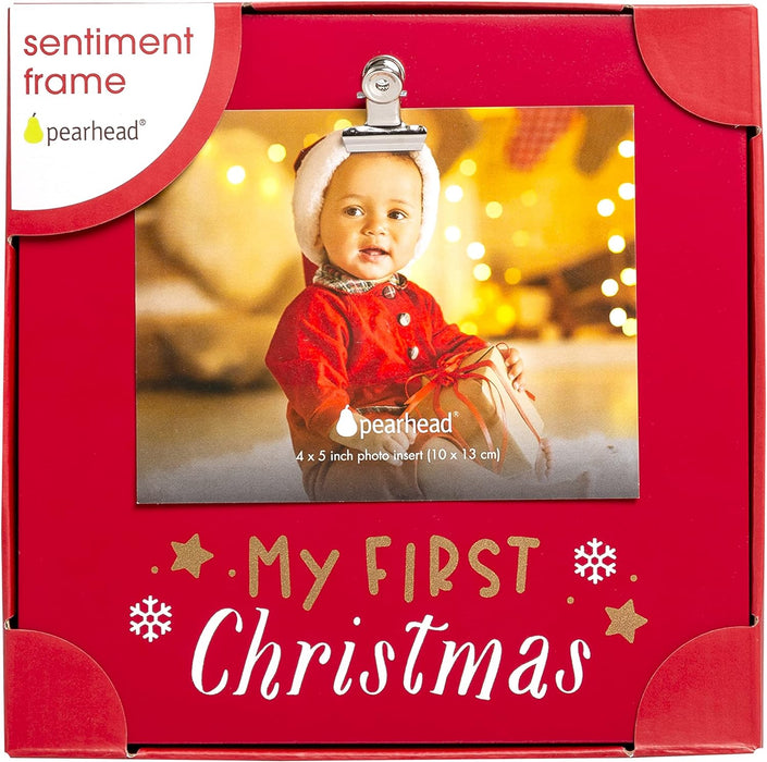 Pearhead My First Christmas Sentiment Frame Holiday Home Decor