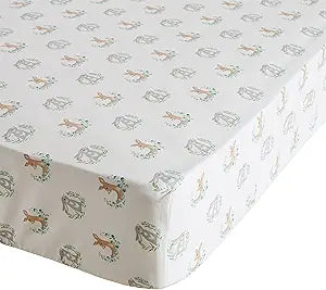 Levtex Baby Woodland Animals Crib Fitted Sheet 100% Cotton