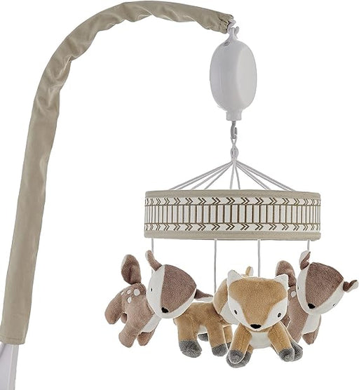 Levtex Baby Woodland Animals Musical Rotating Baby Crib Mobile Plush Deer and Foxes