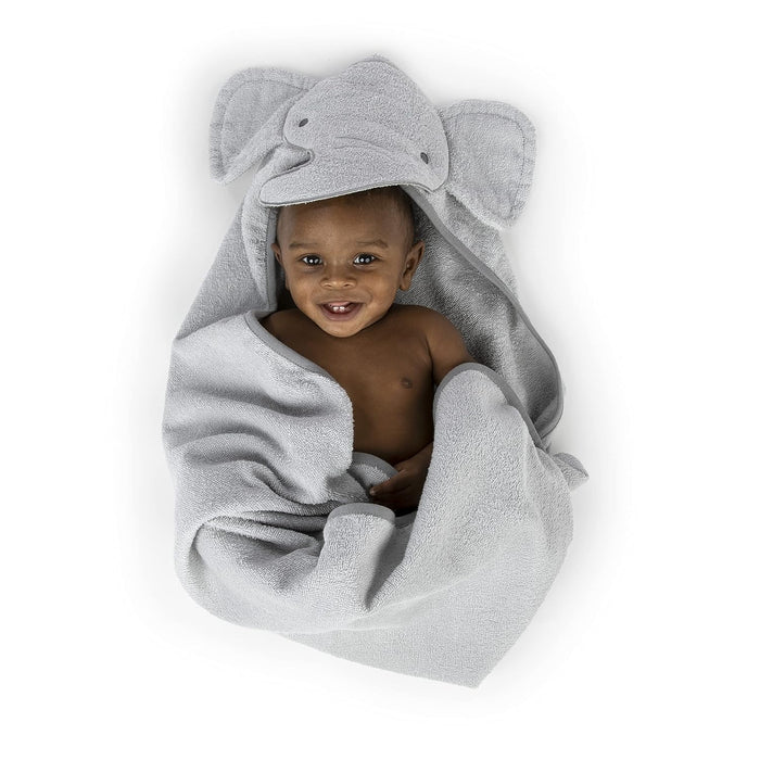 Ingenuity Clean & Cuddly Hooded Baby Bathrobe, Towel & 6-Pack Washcloth Set - Grazer
