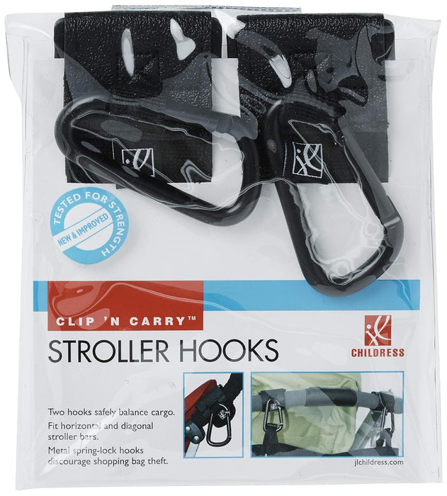 J.L. Childress Clip 'N Carry Stroller Hooks Black