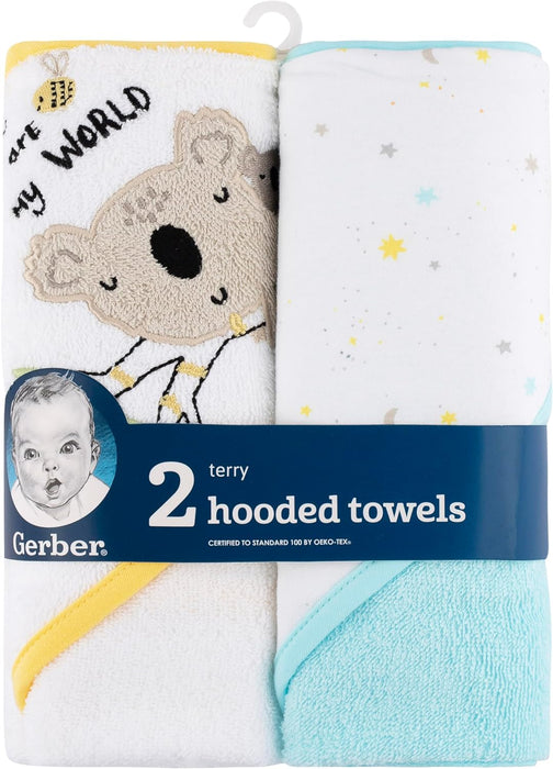 Gerber 2-Pack Baby Neutral Hooded Towel - Little Animals
