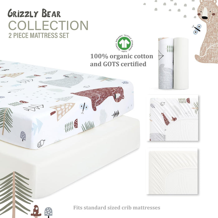 buybuy BABY by Evolur Grizzly Bear 2-Piece Sheet Set (Light)