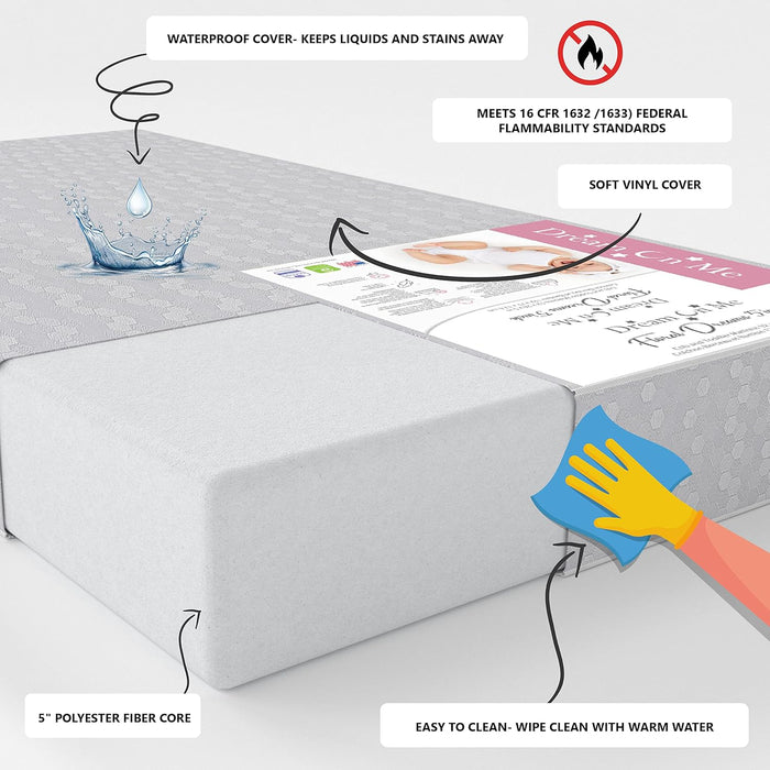 Dream On Me Honeycomb Orthopedic Firm Fiber Standard Crib Mattress