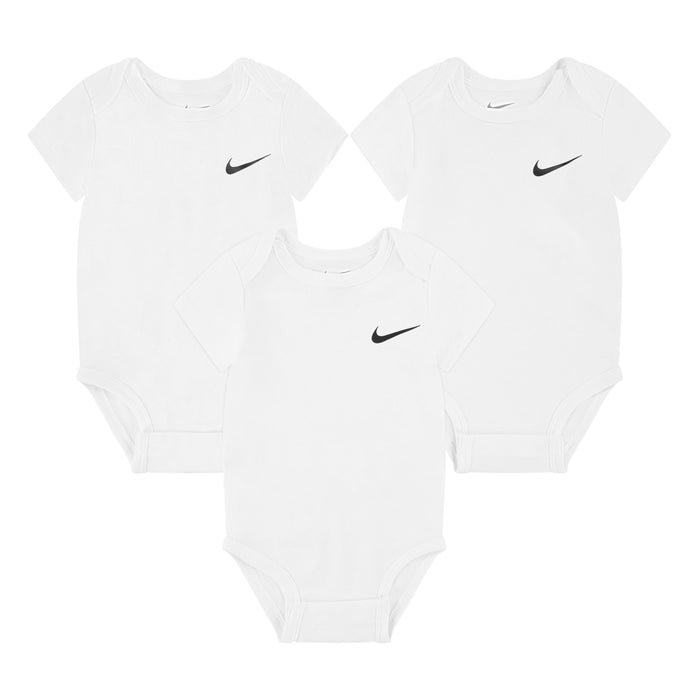 Nike Mini Me 3 Pack Short Sleeve Bodysuits in White