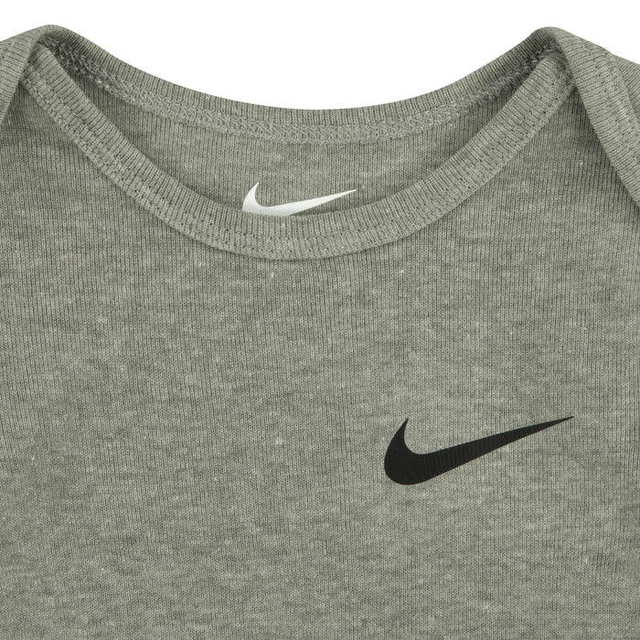 Nike Mini Me 3 Pack Short Sleeve Bodysuits in Dark Grey Heather