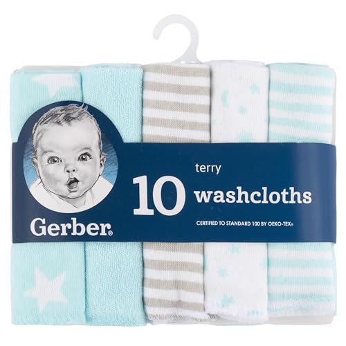 Gerber 10-Pack Baby Neutral Washcloths - Little Animals