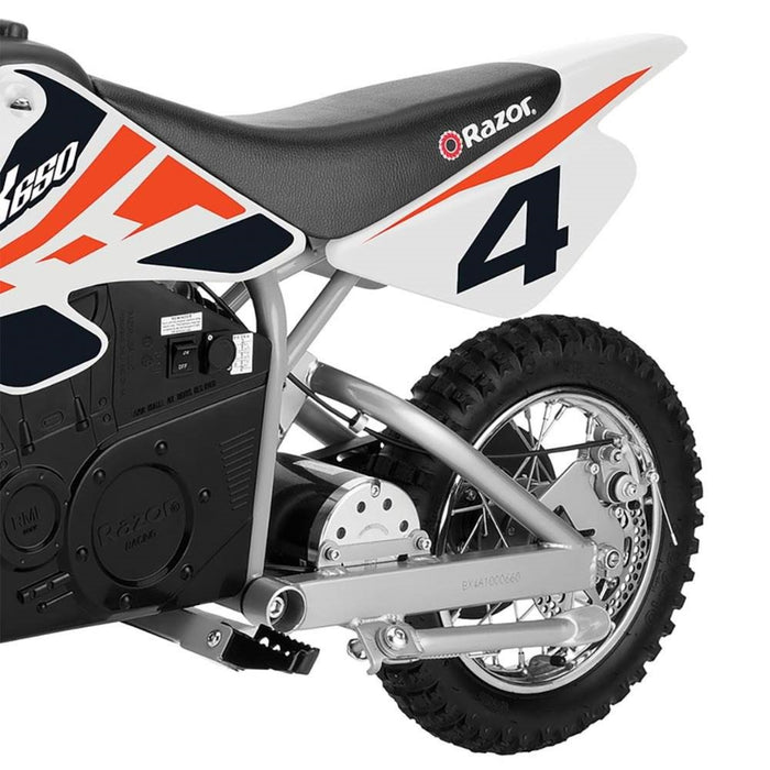 Razor MX650 Dirt Rocket High-Torque Electric Motocross Dirt Bike, 17 MPH, Orange