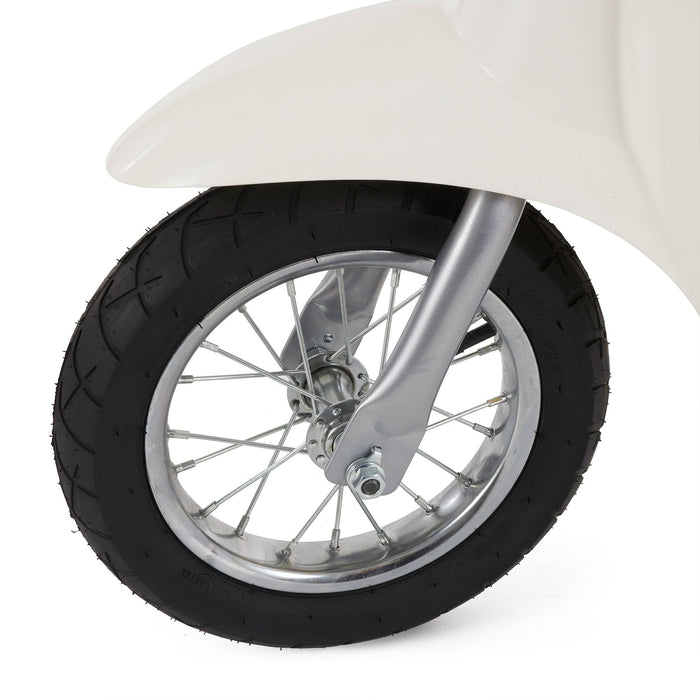 Razor Pocket Mod Miniature Euro 24V Electric Kids Ride On Retro Scooter, White