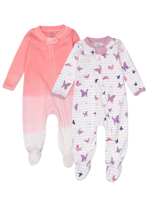 Honest Baby Clothing 2-Pack Organic Cotton Sleep & Plays, Butterfly