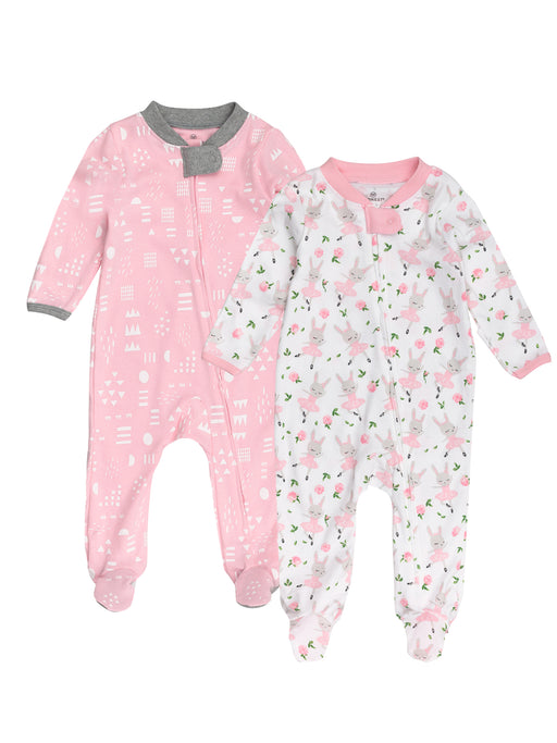 Honest Baby Clothing 2-Pack Organic Cotton Sleep & Plays, Tutu Cute