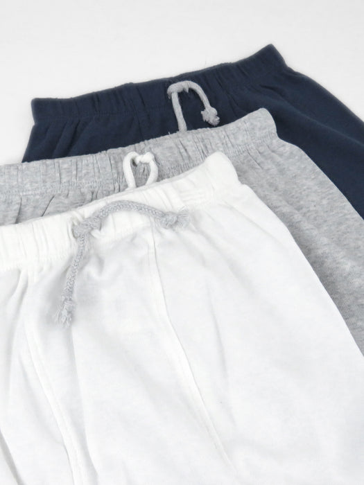 Honest Baby Clothing 3-Pack Organic Cotton Pants, Navy, Gray, White