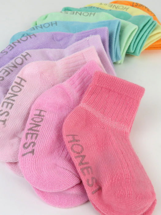 Honest Baby Clothing 10 Pack Organic Cotton Socks, Rainbow Pinks