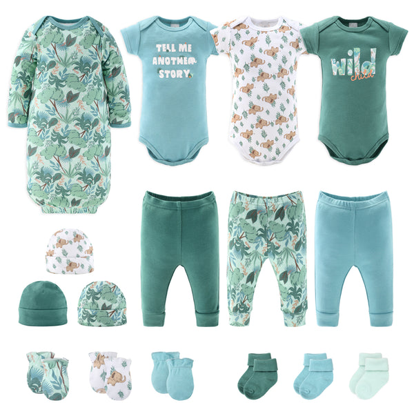 The Peanutshell 16 Piece Layette Set in Wild Jungle