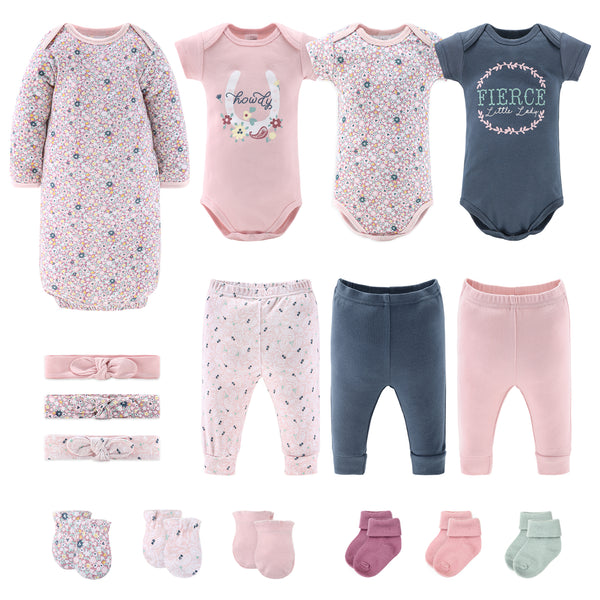 The Peanutshell 16 Piece Layette Set in Prairie Floral