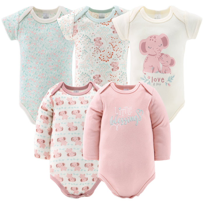 The Peanutshell 30 Piece Layette Set in Floral Elephant
