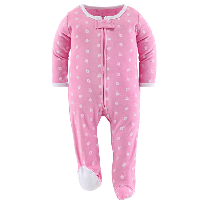 The Peanutshell Floral 3-Piece Love Footed Baby Sleepers