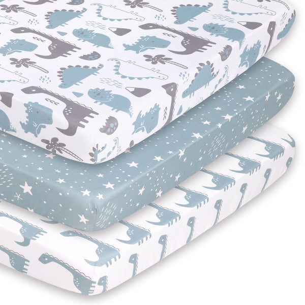 The Peanutshell Playard Sheets - Blue Dino