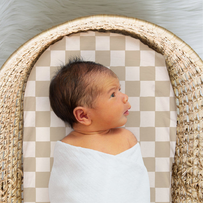 The Peanutshell Organic Cotton Jersey Bassinet Sheets, 4-Pack Check