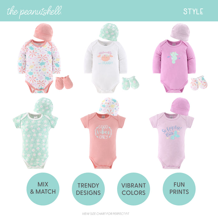 The Peanutshell Ocean Flower 23-Piece Baby Girl Layette Gift Set