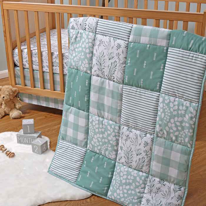 The Peanutshell Crib Bedding Set for Baby Girls and Boys, Sage, 3 Pieces
