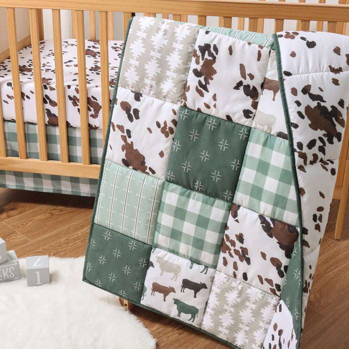 The Peanutshell Crib Bedding Set for Baby Boys, Boho Farm, 3 Pieces