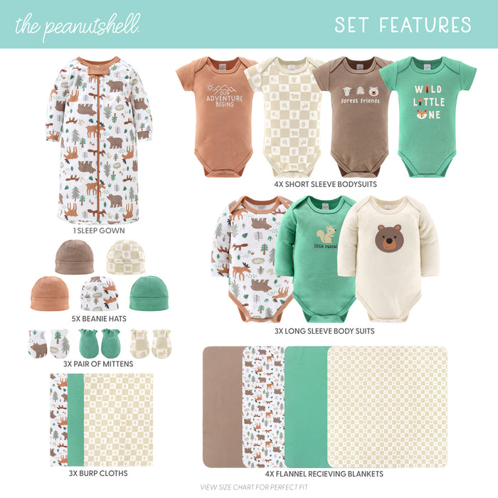 The Peanutshell 23-Piece Layette Gift Set, Wilderlust