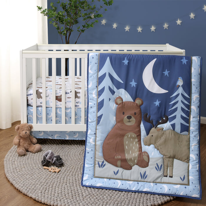 The Peanutshell Crib Bedding Set for Baby Boys, Under the Stars, 3 Pieces