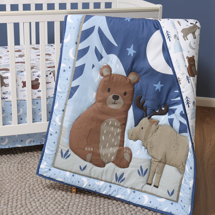 The Peanutshell Crib Bedding Set for Baby Boys, Under the Stars, 3 Pieces