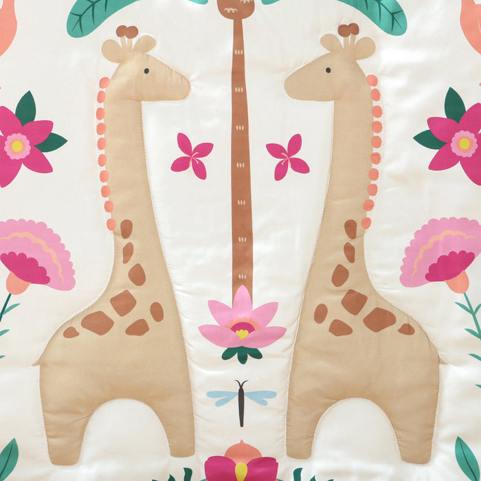 The Peanutshell Bright Safari 5-Piece Crib Bedding Set with Quilt and Blanket