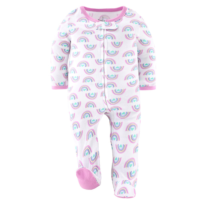 The Peanutshell Dino Girl Footed Baby Sleepers 3-Pack