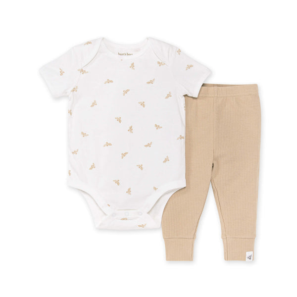 Burt's Bees Baby Golden Bee Bodysuit & Ribbed Pant Set