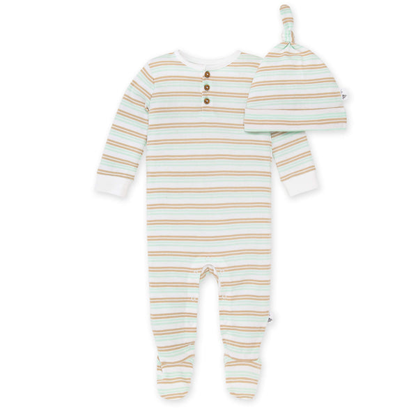 Burt's Bees Coastal Stripe Jumpsuit & Knot Top Hat Set