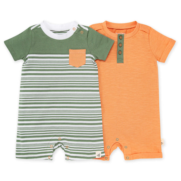 Burt's Bees Baby 2 Pack Stripe Romper Set