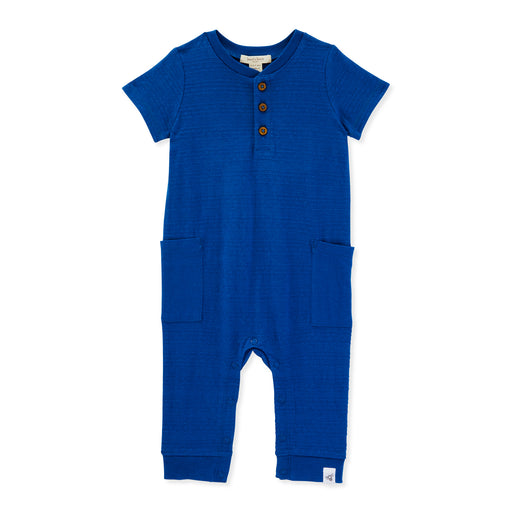 Burts Bees Baby Dotted Jacquard Pocket Jumpsuit