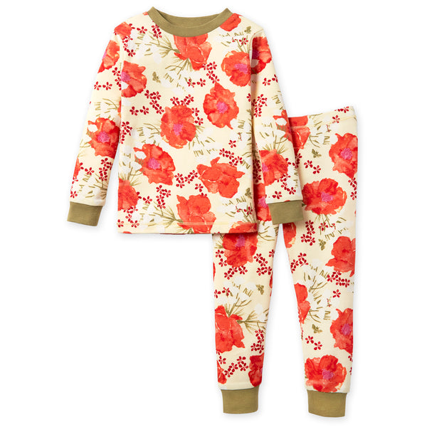 Burt's Bees Baby Girl Blooming Fields Tee & Pant PJ Set