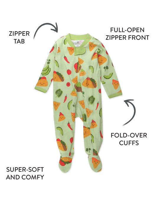 Honest Baby Clothing Organic Cotton Sleep & Play, Taco Time