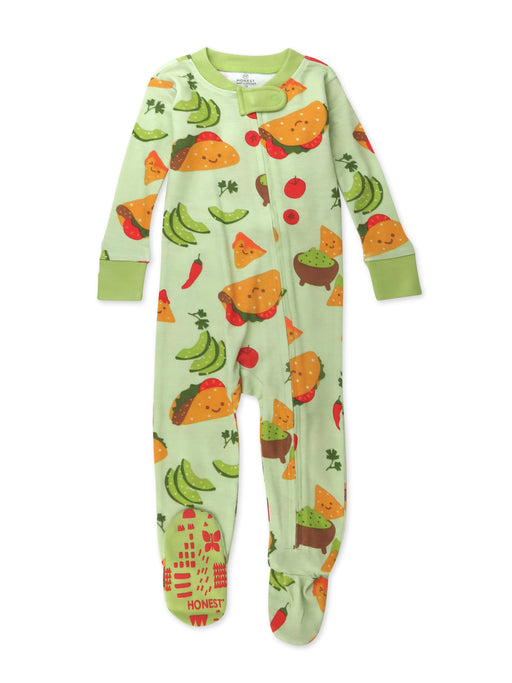Honest Baby Clothing Organic Cotton Snug-Fit Footed Pajama, Taco Time