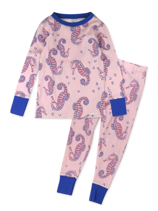 Honest Baby Clothing 2-Piece Organic Cotton Pajama, Sea Horse