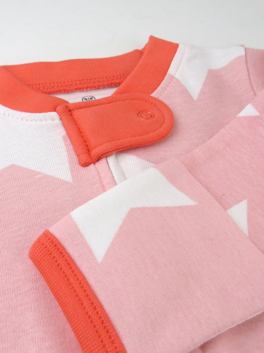 Honest Baby Clothing Organic Cotton Sleep & Play, Jumbo Star Pink