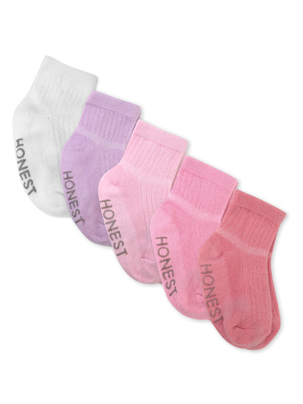 Honest Baby Clothing 5-Pack Socks Pink Ombe