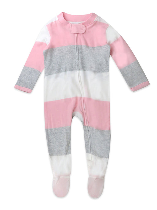 Honest Baby Clothing Organic Cotton Sleep & Play, Jumbo Stripe Pink