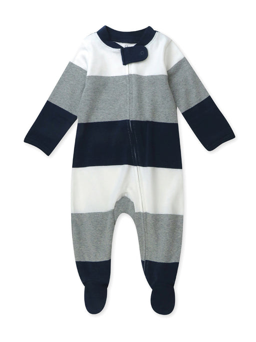 Honest Baby Clothing Organic Cotton Sleep & Play, Jumbo Stripe Navy