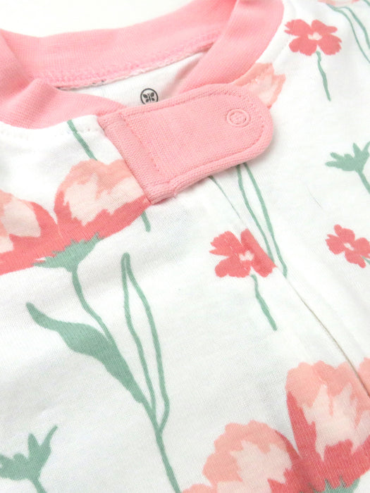 Honest Baby Clothing Organic Cotton Strawberry Pink Floral Sleep and Play