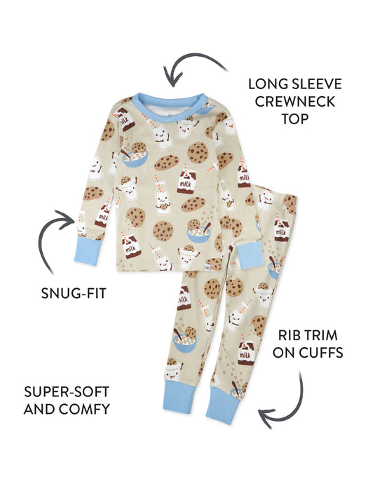 Honest Baby Clothing 2-Piece Organic Cotton Pajama, Milk N Cookies