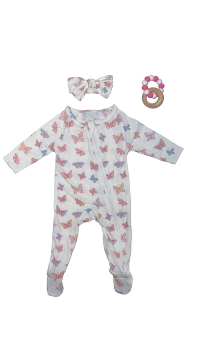 Toby Fairy Butterfly Ditsy Footie Loungewear Set