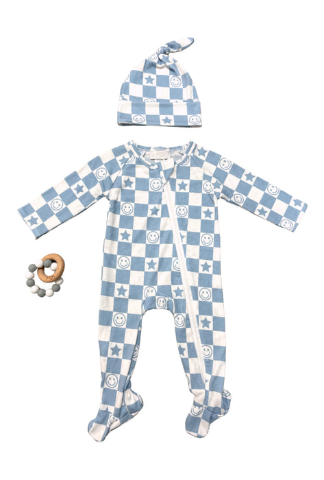 Toby Fairy Check Smiley and Star Footie Loungewear Set