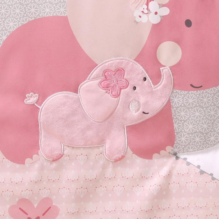 The Peanutshell Pink Elephant 3-Piece Crib Bedding Set